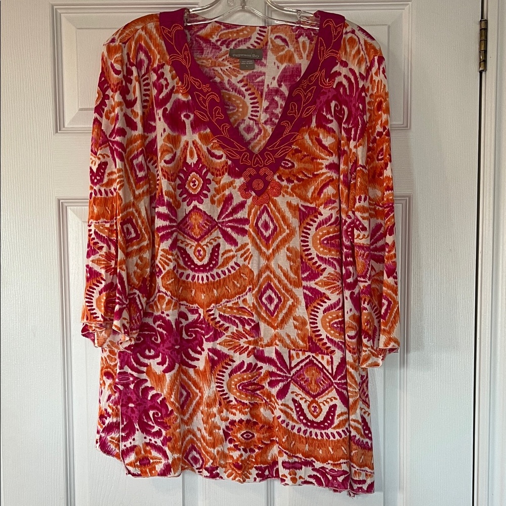 Peppermint Vivid Pink and Orange Tunic